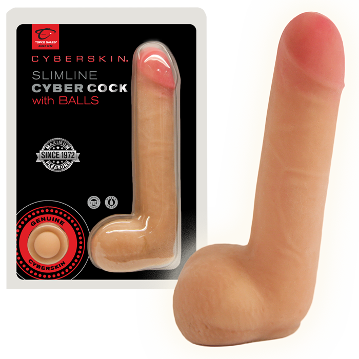 ������������� ��������� � �������� CyberSkin SlimLine CyberCock with Balls, Light