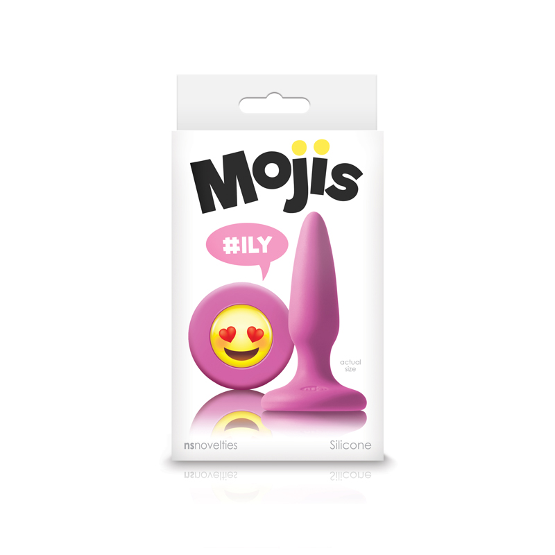 �������� ������ ������ ��������� ������� Moji's - ILY - Mini Silicone Plug w/Emoji Face - Pink