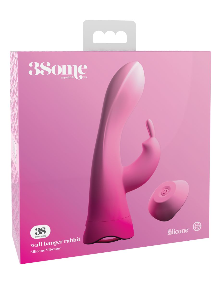 Вибратор-кролик со съемной присоской и магнитным пультом ДУ 3Some Wall Banger Rabbit Вибратор-кролик со съемной присоской и магнитным пультом ДУ 3Some Wall Banger Rabbit